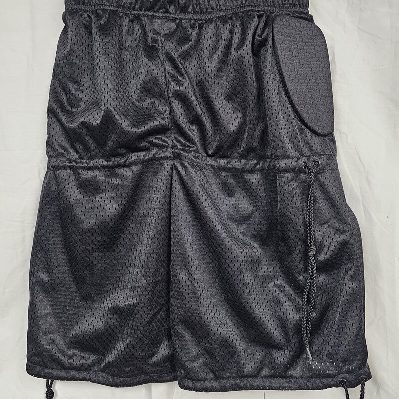 STX Youth Goalie Pants, Black, Size: Youth M/L (waist size 13 3/4in - 20 3/8in), pre-owned in great condition.<br />
-Multiple drawstrings along pant for size adjustability.<br />
-Lightweight, breathable mesh short style with strategically placed protective padding for the beginning player.