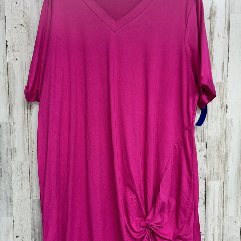 3X Hot Pink Knotted Dress, Pink, Size: Ladies 3X
