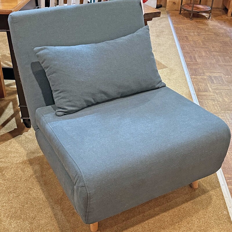 Blue Chair with Twin Foldout Bed
