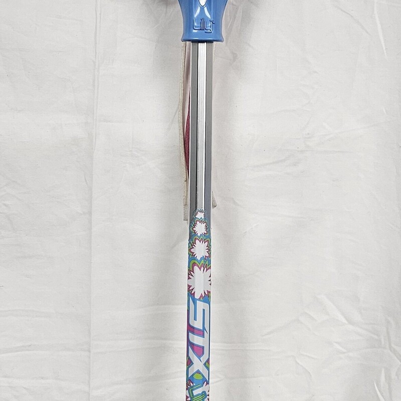 STX Lilly Girls Junior Lacrosse Stick, pre-owned, Measures 35in. from botom of shaft to top of head.