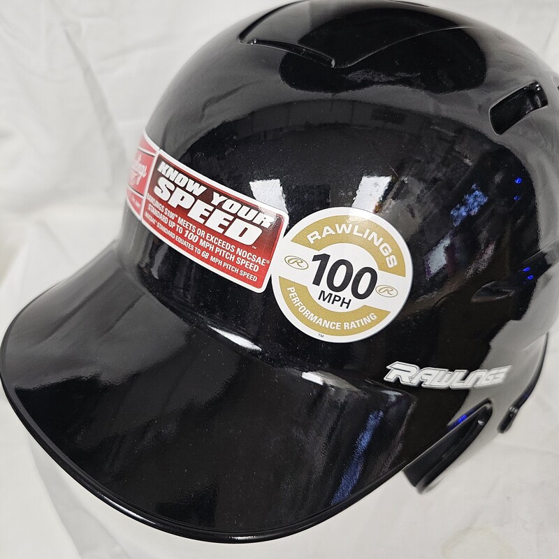 NEW! Rawlings Safety S100P Batting Helmet, Rated up to 100MPH, Black, Size: 7-1/4in.
-Designed to meet NOCSAE standards for speeds up to 100MPH
-Recommended for College/Pro level play
-Expanded polypropylene liner with PORON XRD for professional performance