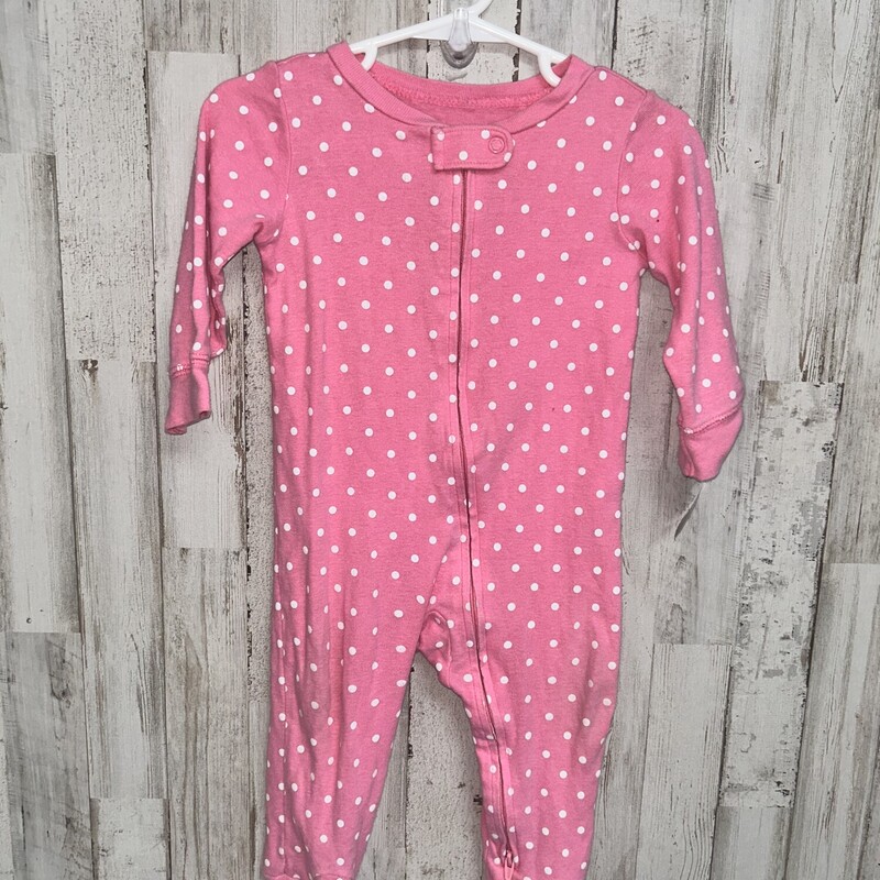 9M Pink Dotted Sleeper, Pink, Size: Girl 6-12m