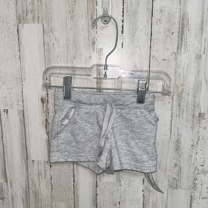 12M Grey Cotton Shorts, Grey, Size: Girl 6-12m