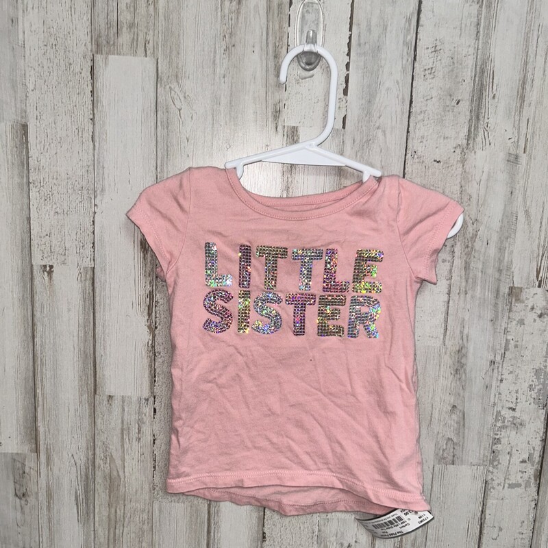 18M Little Sister Tee, Pink, Size: Girl 18-24