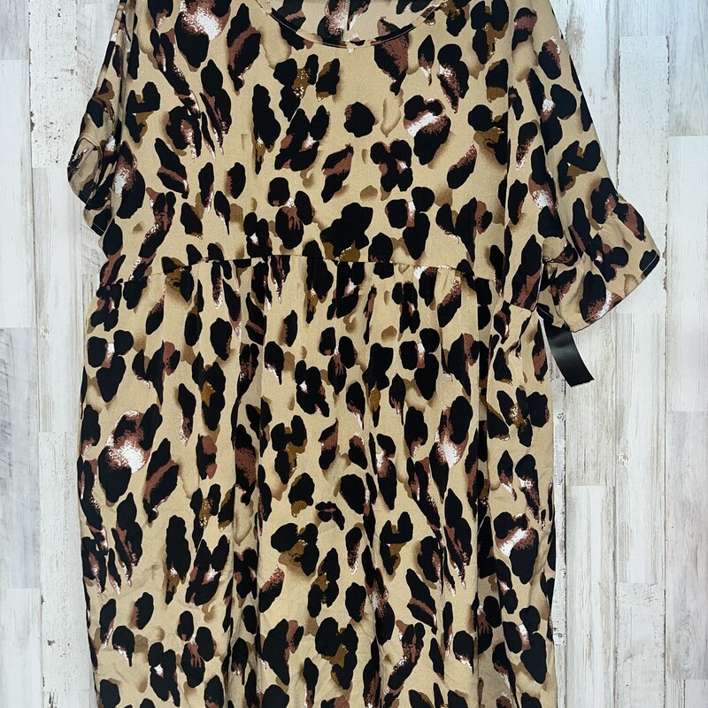 3X Tan Cheetah Dress