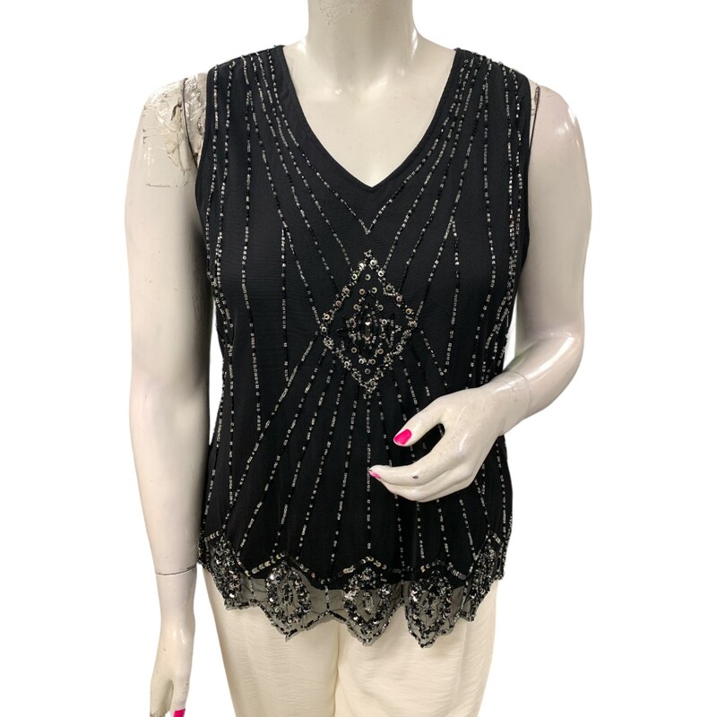 Cleo W Beads, Navy, Size: XL