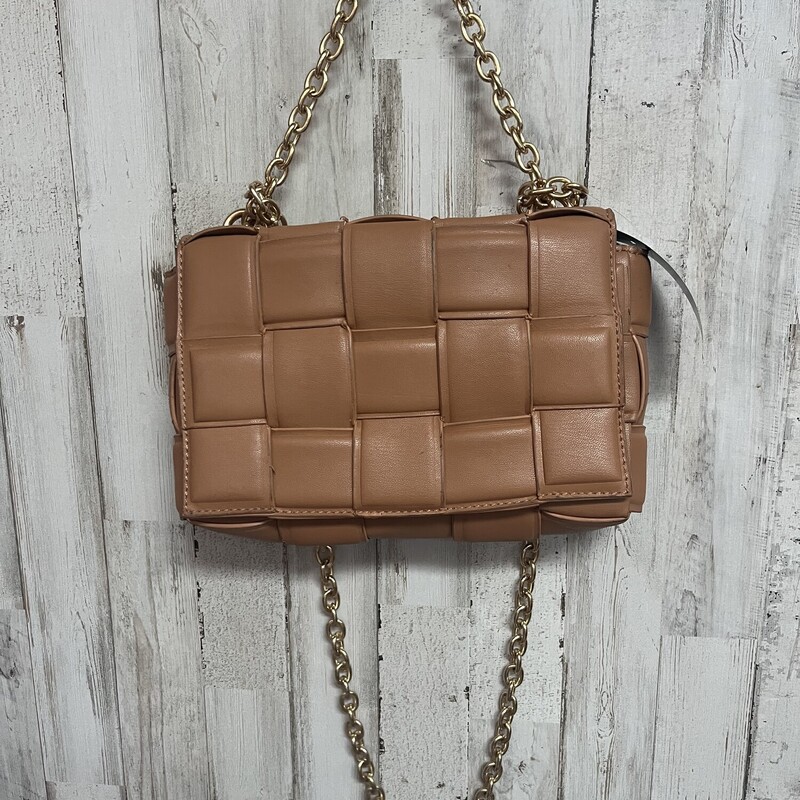 Brown Leather Woven Purse