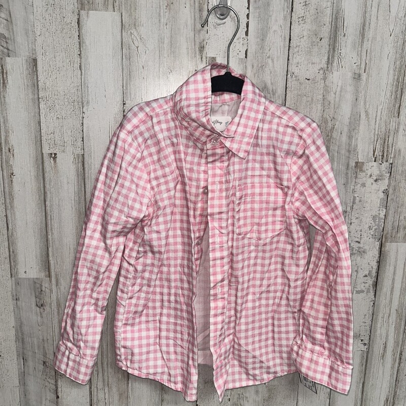 5 Pink Plaid Button Up