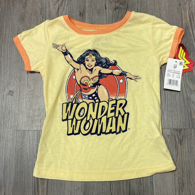 Wonder Woman Tee, Yellow, Size: 3Y
NEW