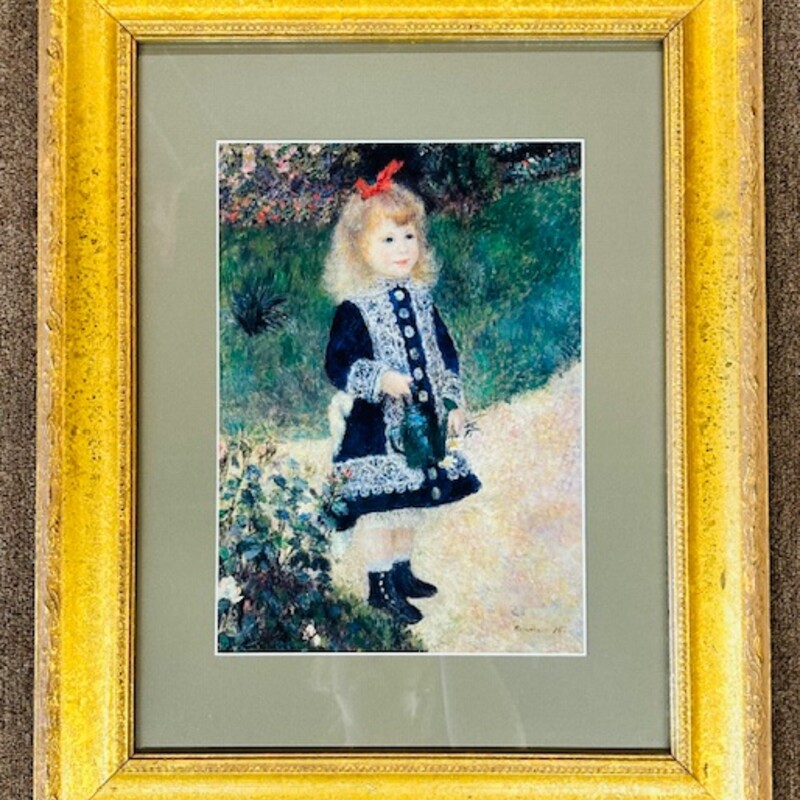 Renior Girl With Watering Can Print
Green Blue Red Gold Size: 16 x 20H