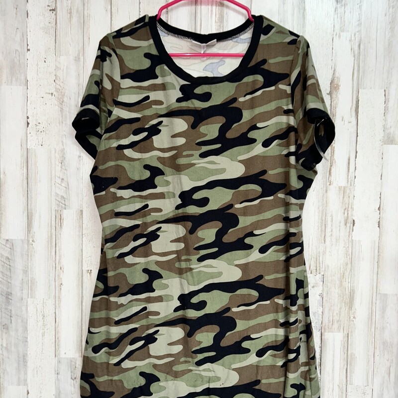 L Camo Print Nightgown, Green, Size: Ladies L
