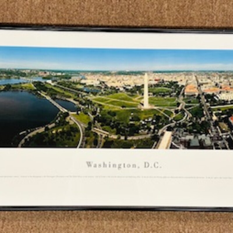 Washington DC Aerial Shot Framed Artwork
White Blue Green Size: 40.5 x 13.5H