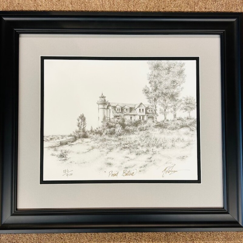 Point Betsie Lighthouse
Black White Pencil Drawing
Size: 21x19H
Coordinating Art Sold Separately