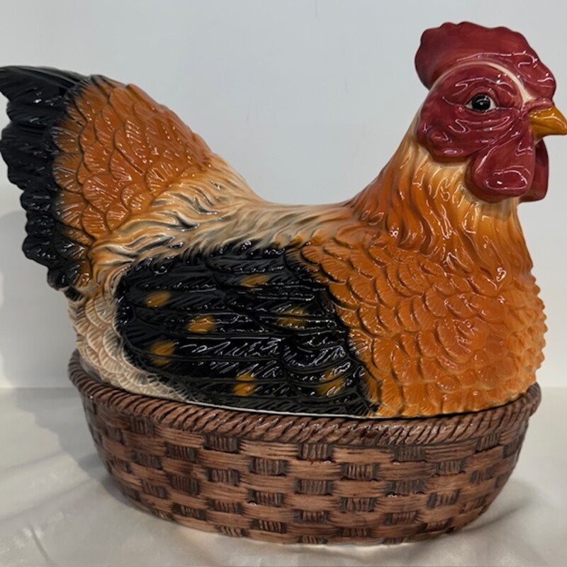 Blue Sky Rooster On Basket
2 Pc
Red Black Brown
Size: 12x9.5H