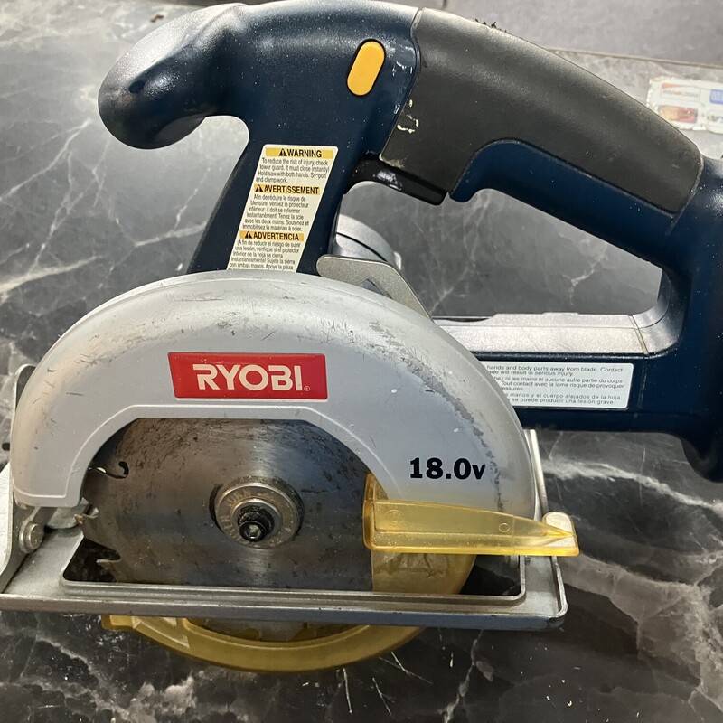 Circular Saw, Ryobi, Size: 18v (works with green & blue batteries) 5 -1/2 in blade

tool only