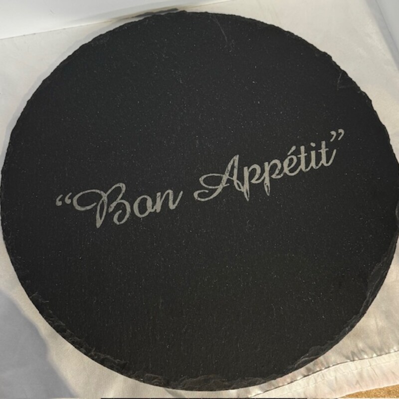 Slate Bon Appetit LazySusan
Black and White
Size: 15 Diameter