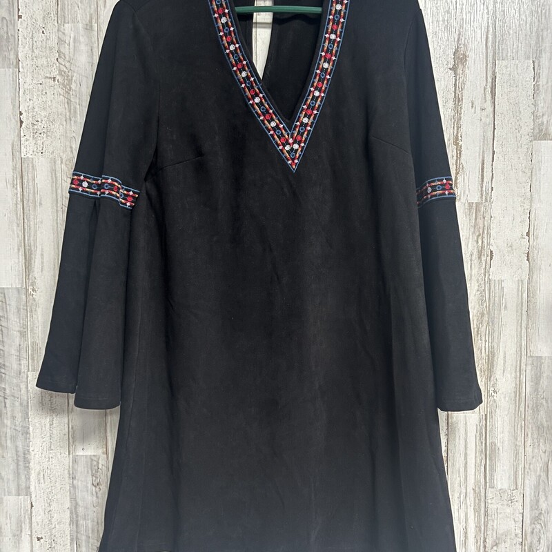 M Black Embroidered Dress