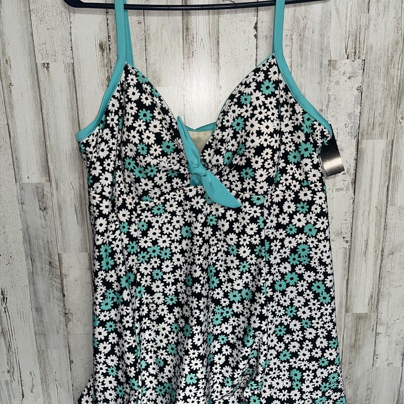 20 Teal Flower One Piece