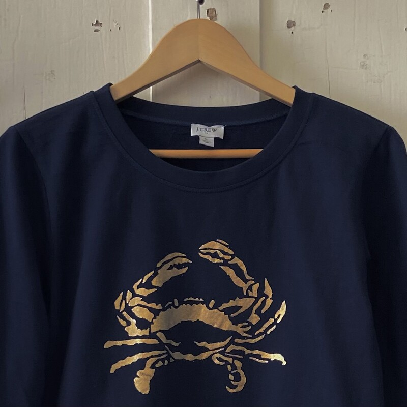 Nvy/gold Crab Crewneck
