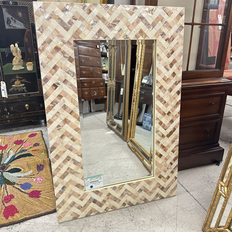 Inlay Shell Border Mirror