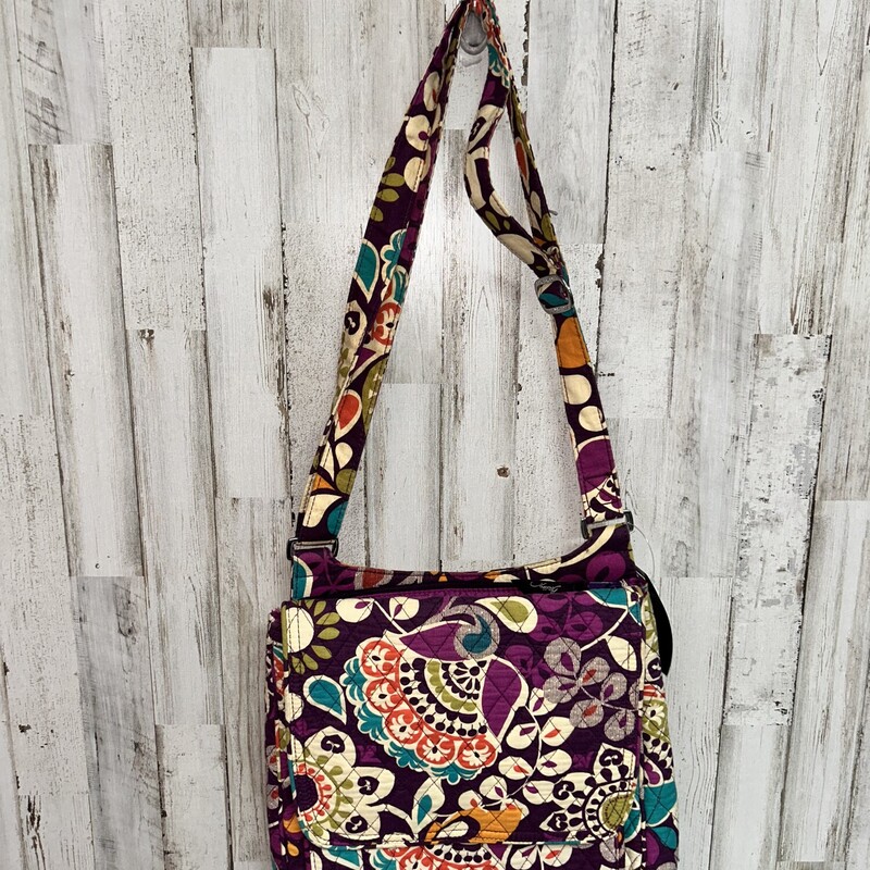 Purple Print Quilted Cros, Purple, Size: Purses