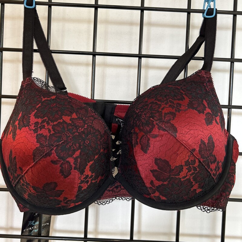 Torrid Bra, Red/blk, Size: 40DD