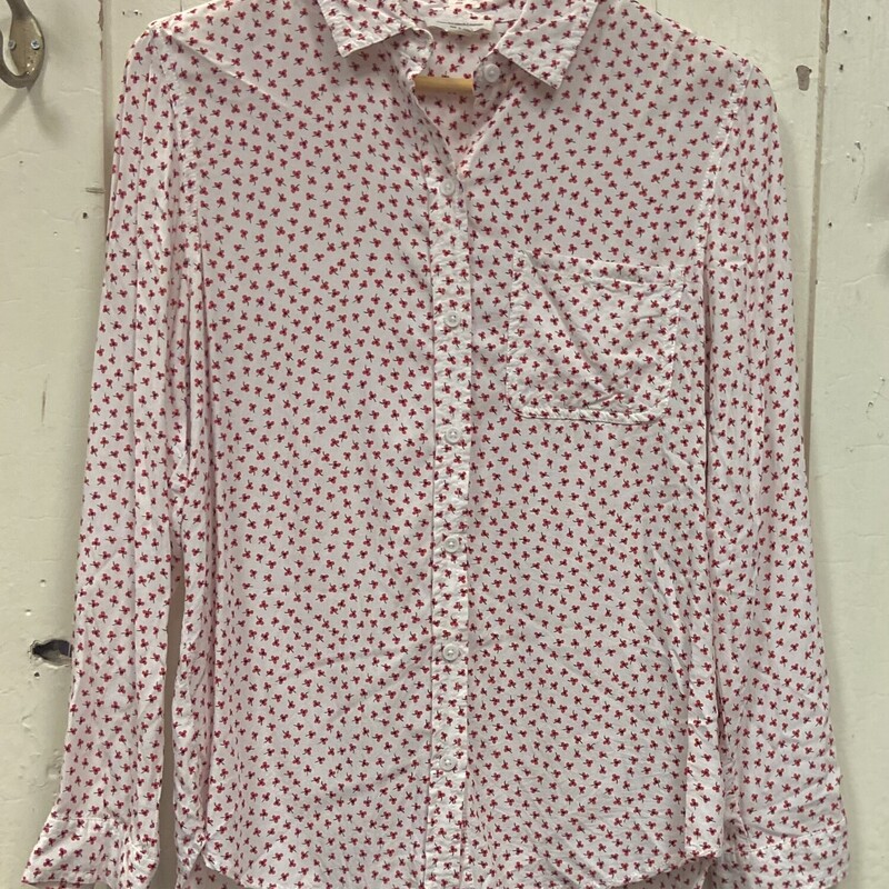 Wt/rd Floral Bttn Shirt<br />
Wht/red<br />
Size: Large