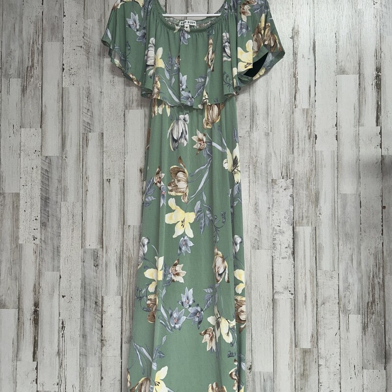 XL Sage Floral Maxi Dress