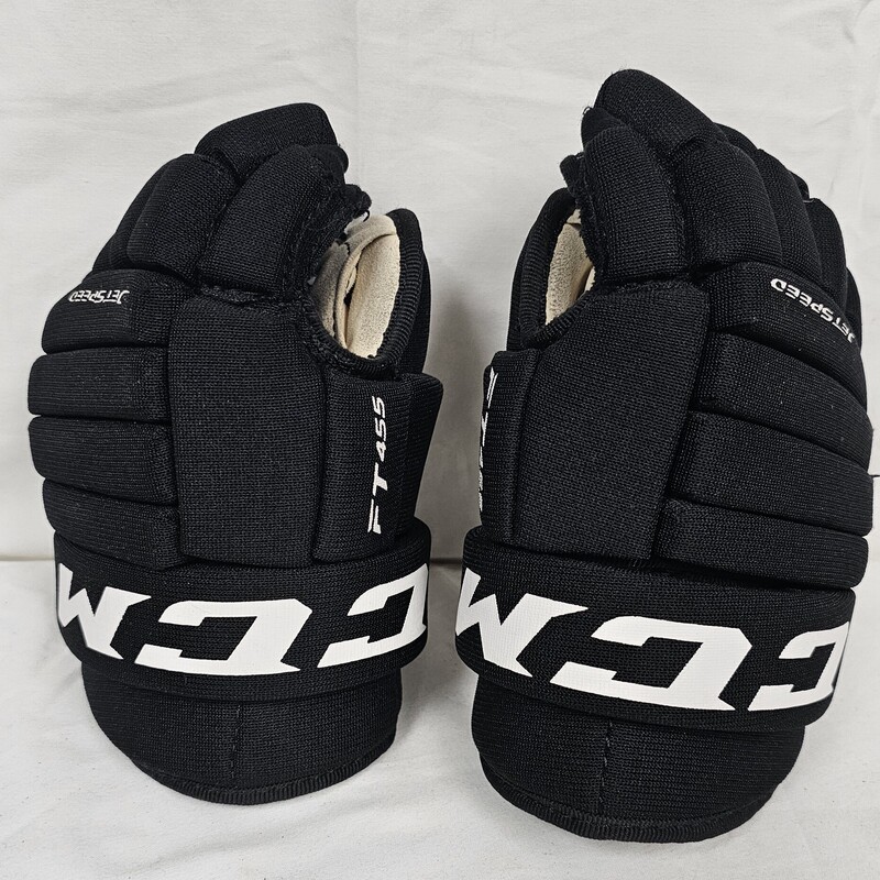 CCM Jetspeed FT455 Youth Hockey Gloves, Black, Size: 9in, pre-owned