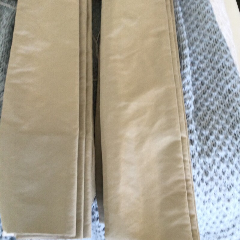 2 Lined Pleated Panels, Taupe, Size: 88X14 each