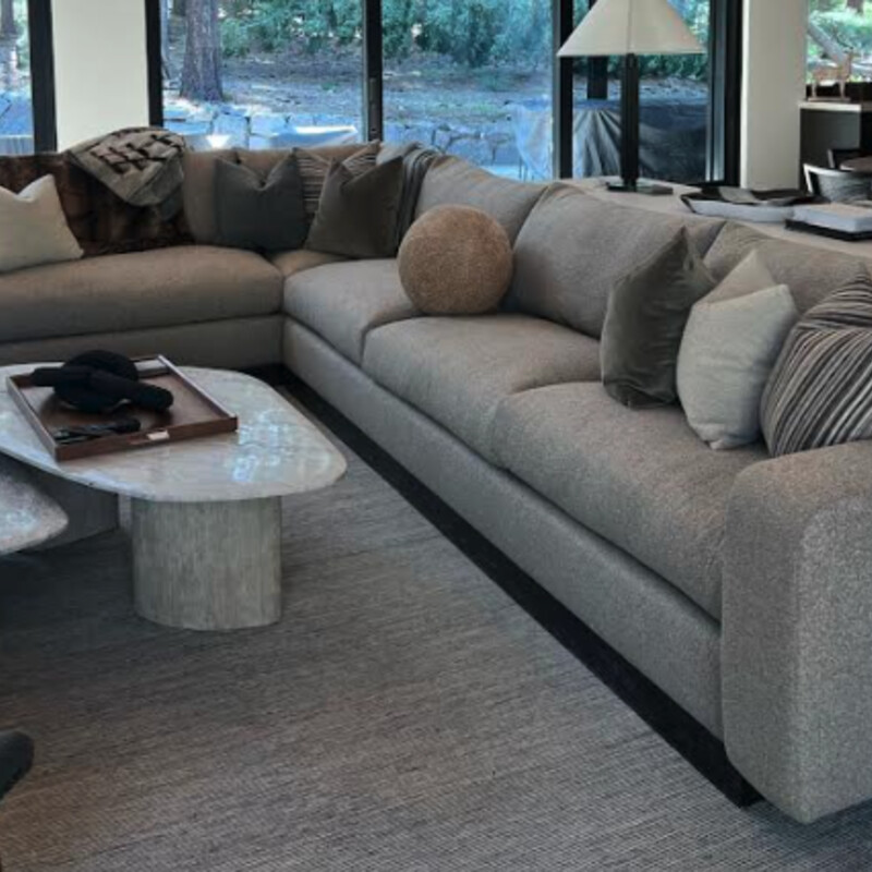Brand New! P.H. Furniture Collection Sectional - Custom Kravet Frazz Cream Fabric<br />
<br />
**Shown by Appointment**<br />
<br />
Size: 163Wx102Lx40D<br />
<br />
Soft, multipurpose textural weave. Features a a fine, small scale, boucle yarn.<br />
Linen - 45%, Acetate - 26%, Wool - 26%, Nylon - 3%