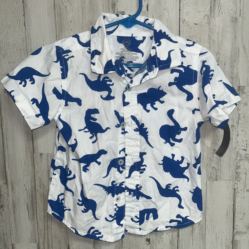 2T Blue Dino Button Up