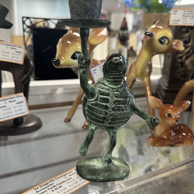 Brass Turtle Candle Holde