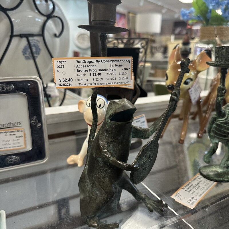 Bronze Frog Candle Holder