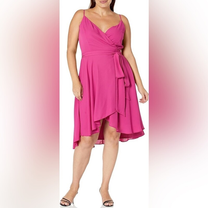 City Chic Wrap Dress NWT, Fushia, Size: 24