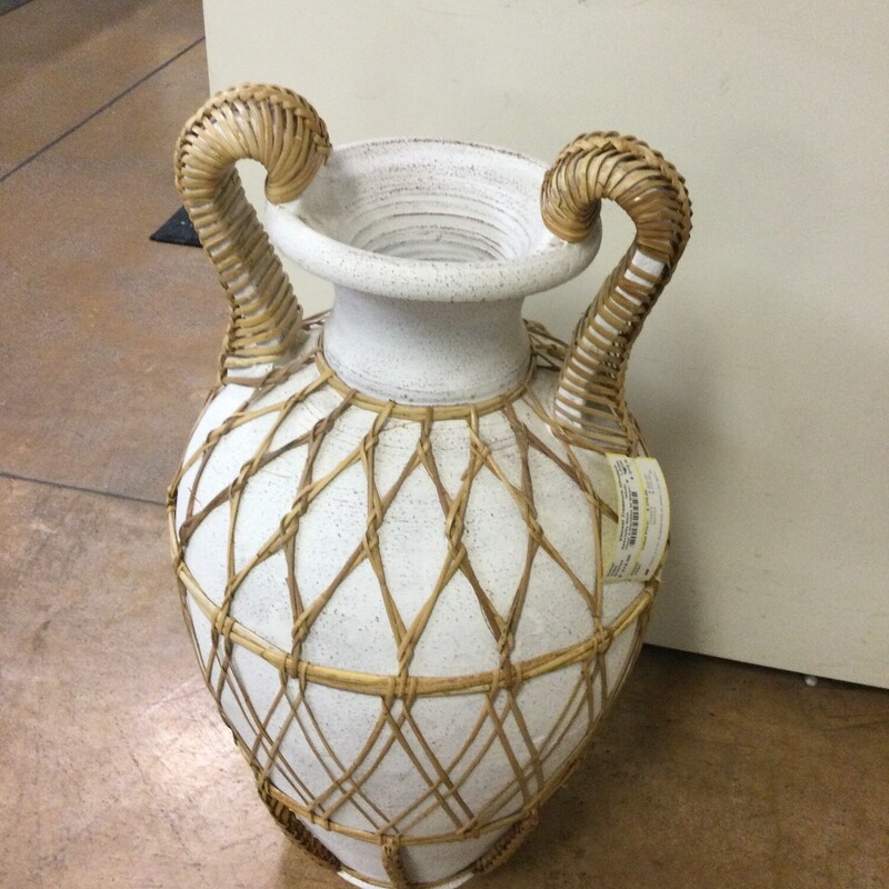 Vase 2 Handles W Weave, White, Size: 15w x 26h
L3368

FOR IN STORE OR PHONE PURCHASE
Local delivery available, $50 minimum.