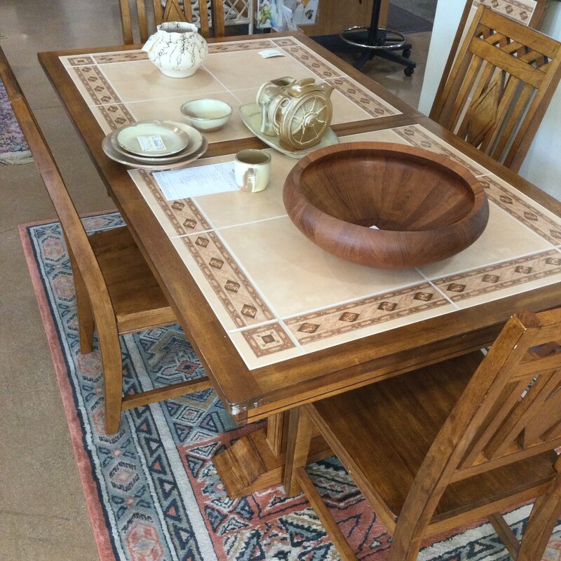 Tile Top 1 Leaf 4 Chairs, Wood/til, 68w x 39d x 30h    Size: L630

FOR IN STORE OR PHONE PURCHASE
Loacl delivery available. $50 minimum.