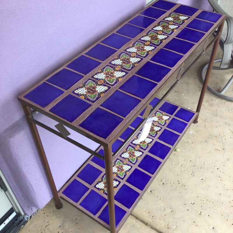 Tile Top, Metal, Size: 41w x 16d x 31h  A2779

FOR IN STORE OR PHONE PURCHASE
Loacl delivery available. $50 minimum.