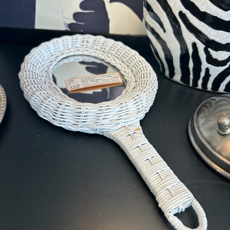 Wicker Hand Mirror