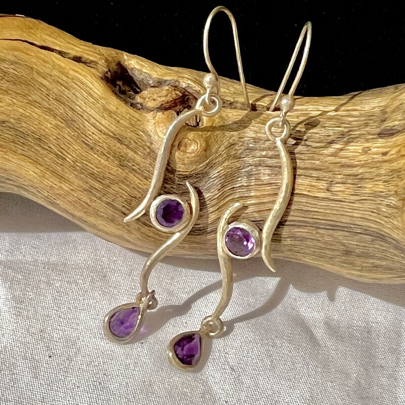 Purple stone earrings