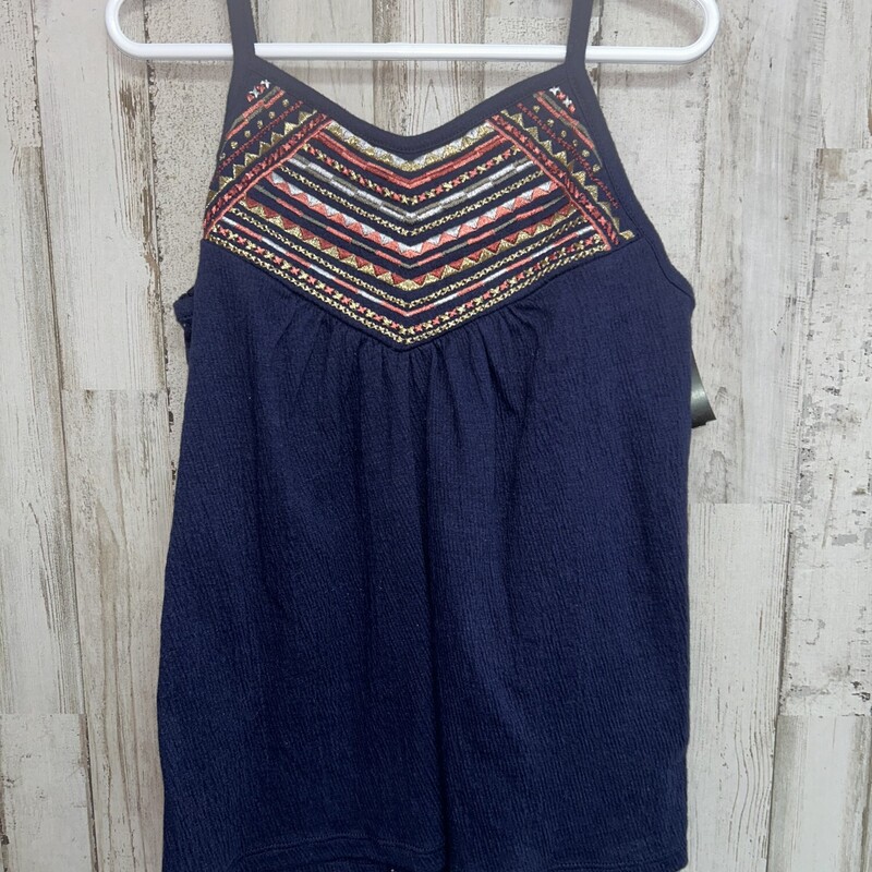 6/7 Navy Embroider Tank