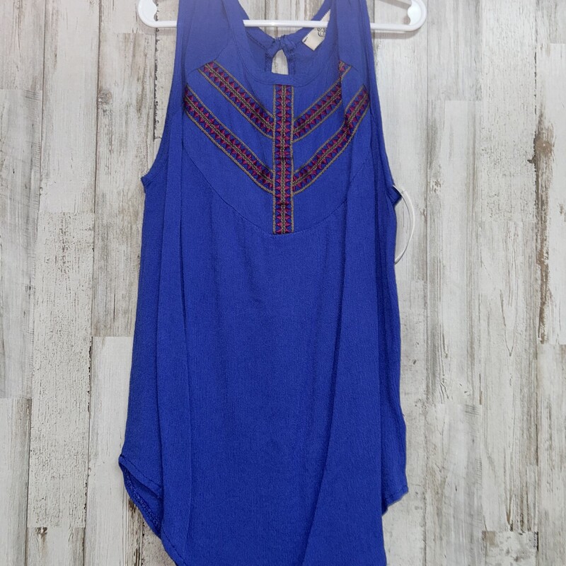 7/8 Blue Embroider Tank