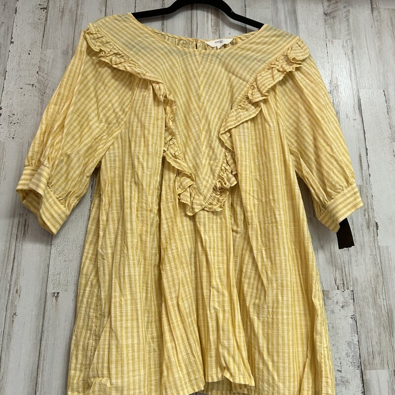 0X Yellow Stripe Ruffle T, Yellow, Size: Ladies XL