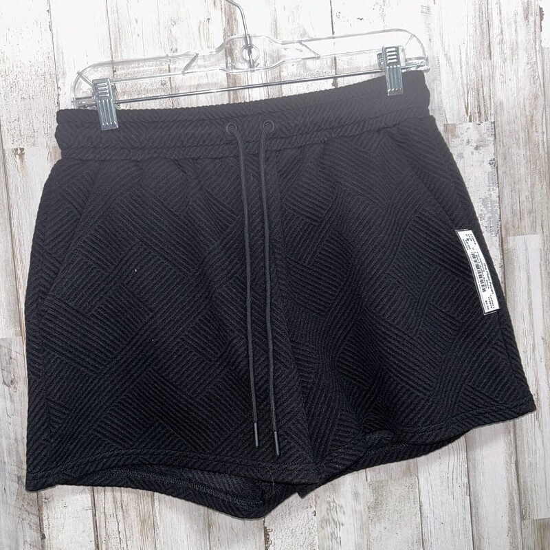 L Black Quilted Shorts