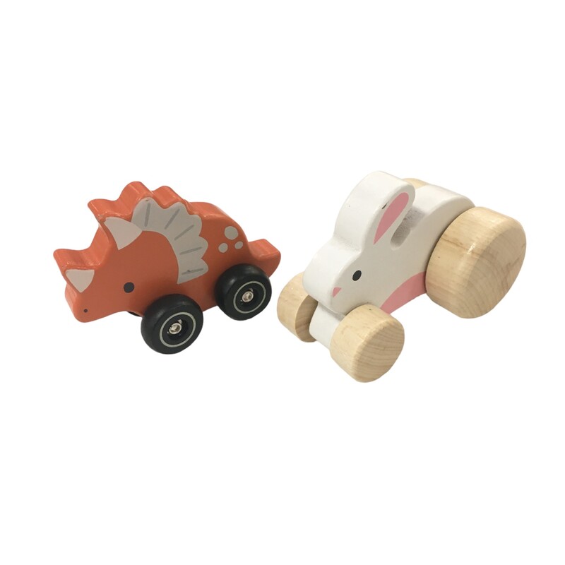 2pc Wood Rabbit & Dino