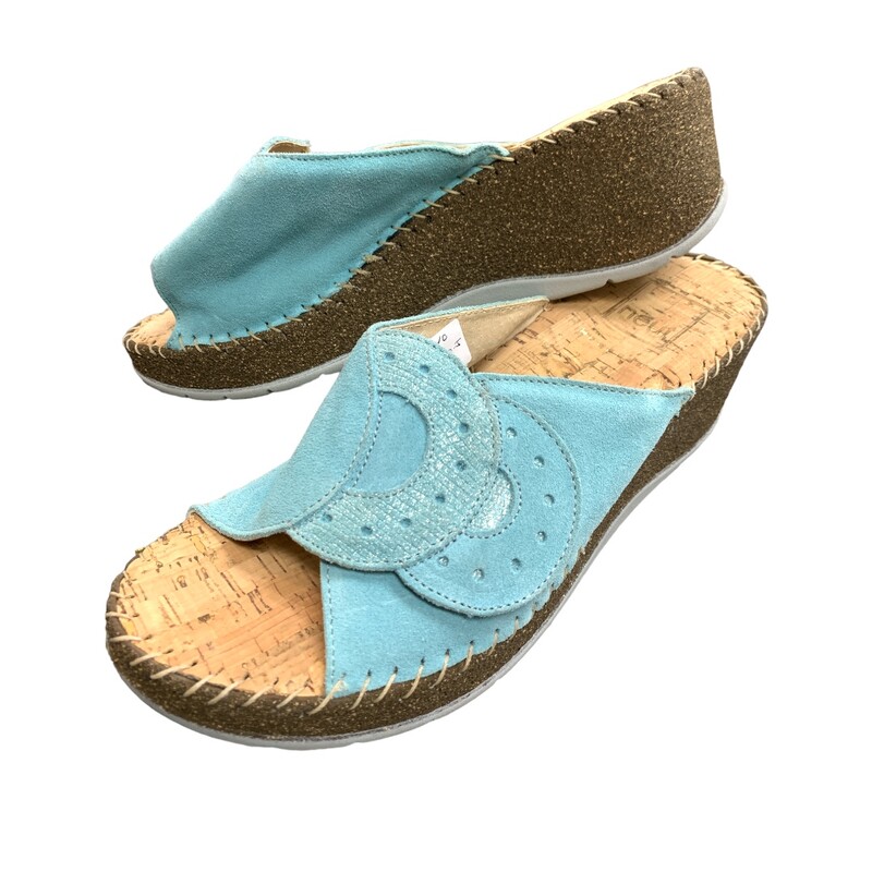 NEUT Velcro Sandals S41, Blue, Size: 10.5
