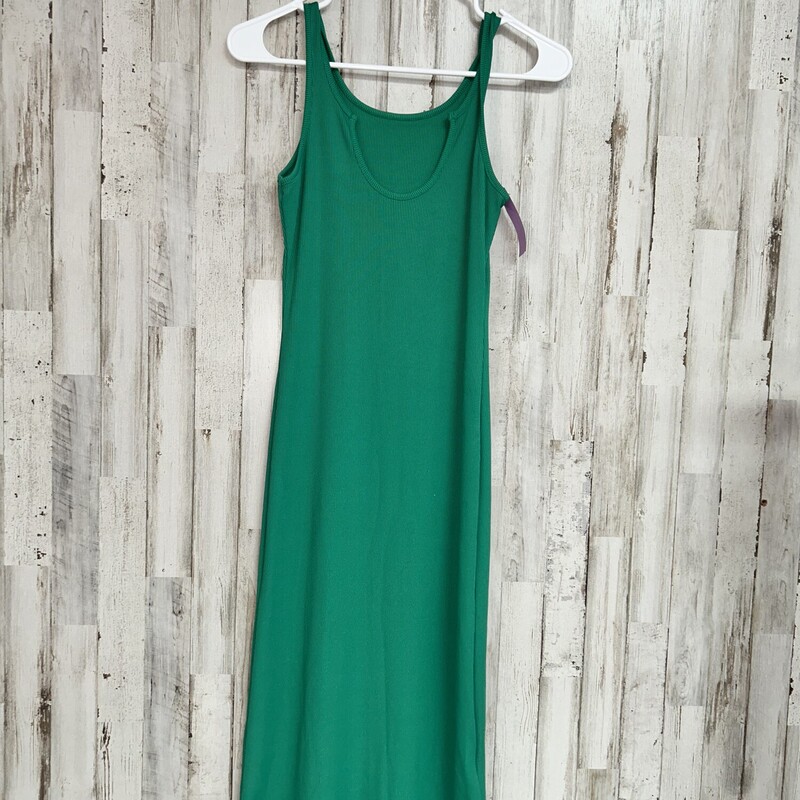 S Green Ribbed Tank Dress, Green, Size: Ladies S