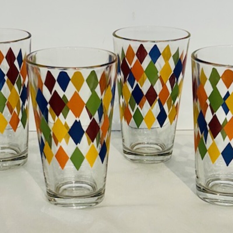 Set of 4 Artimino Ciao Harlequin Diamond Tumblers
Clear Multicolored
Size: 4 x 6H