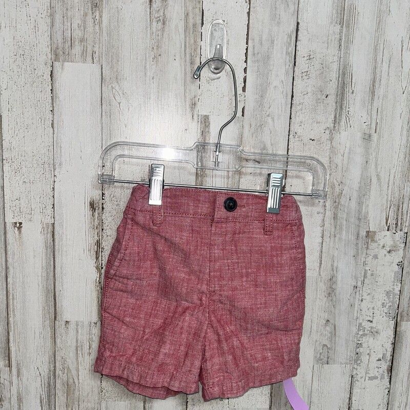 12/18M Red Button Shorts, Red, Size: Boy 12-24m