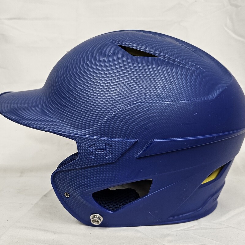 Under Armor Junior Converge Shadow Matte Baseball Batting Helmet, Royal, Size: 5 7/8 - 6 3/4, pre-owned in good condition